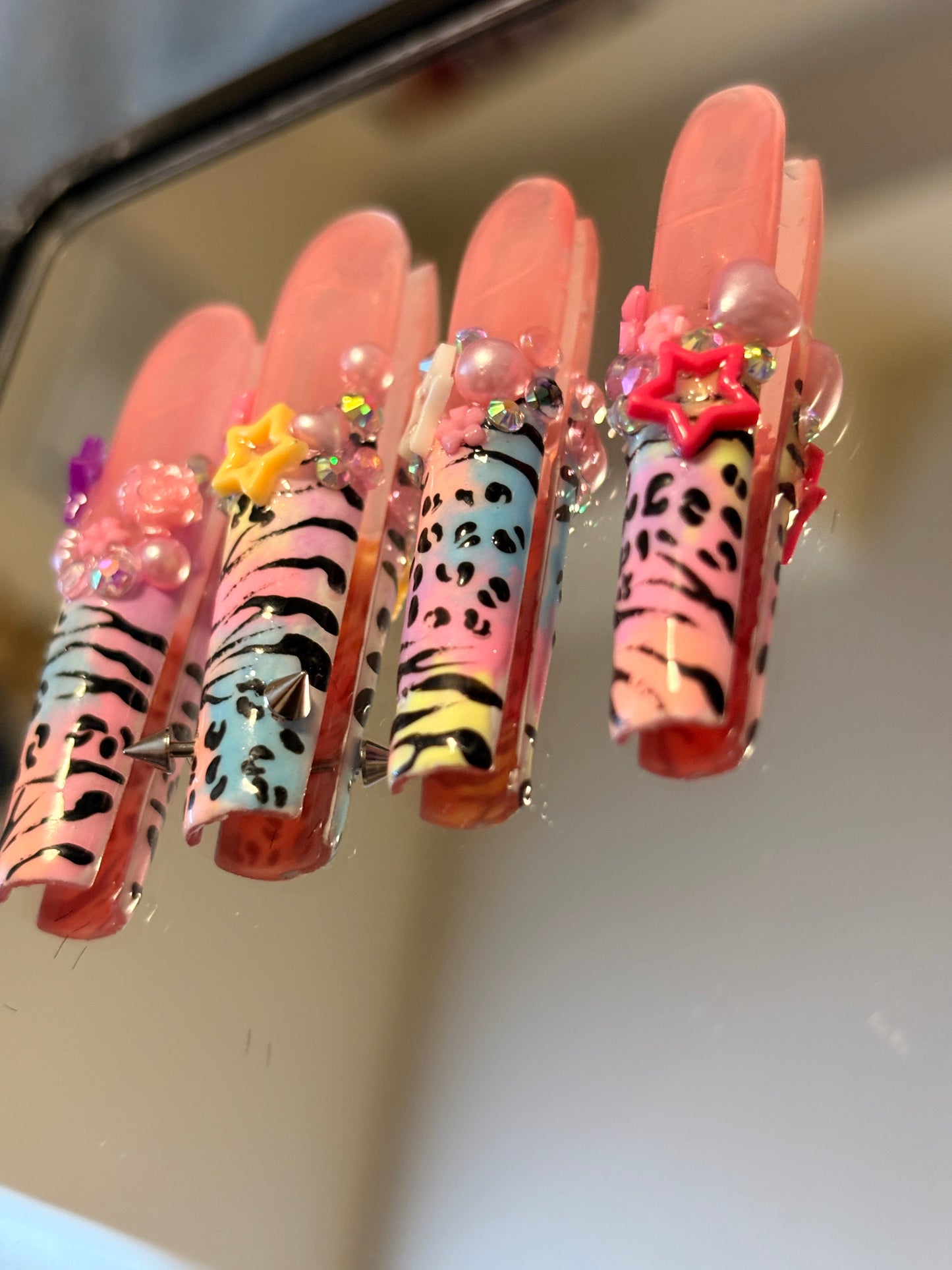 Lisa Frank fever nails